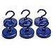 CMS MAGNETICS - (6-Pack 32mm Ceramic Hooks Blue 5-Pound Sheer and 13-Pound Pull Force Rating, Strong Magnet Hooks for Office, Refrigerator, Magnetic Board, Closets
