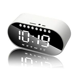 Hancoc Bluetooth-luidspreker Wit Draadloze Bluetooth Wekker Speaker Subwoofer Home Draagbare Mini Audio Player