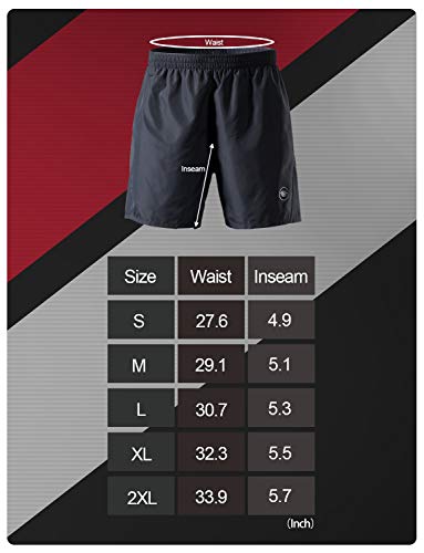 RION Active Men's Running Workout Shorts Quick Dry with Pockets Blue - Thumbnail 3