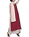 ZANZEA Ladies Cotton Linen Round Neck Two-layer A-line Baggy Vintage Long Maxi Dress (16, Maroon With Scarf)