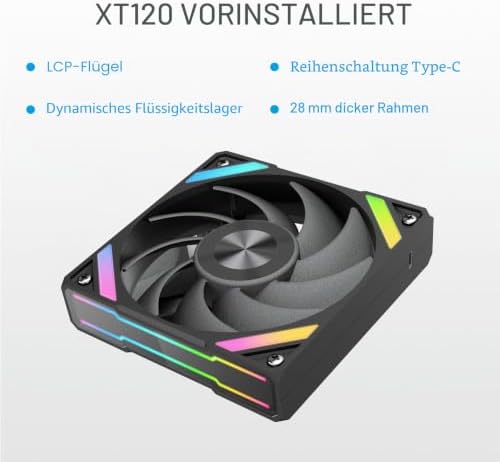 Q70 360 mm leise AIO-CPU-Wasserkühler, 2,8"-IPS, Intel/AMD, Schwarz