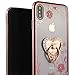 FLOCUTE Glitter Case Compatible with iPhone Xs Max with Kickstand Bling Luxury Sparkly Slim Flexible Soft Gel TPU Protective Case with Ring Stand for iPhone Xs Max (Rose Gold)