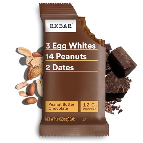 RXBAR PROTEIN BARS, PROTEIN SNACK, SNACK BARS, PEANUT BUTTER CHOCOLATE, 9.1OZ BOX (5 COUNT)