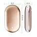 EINSKEY Rechargeable Hand Warmer Power Bank 5200mAh Portable Double-sided Pocket Electric Hand Warmer Heater USB Mobile External Back Up Battery Charger Fully Compatible Best Gift (Gold)