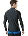 TSLA TM-MZS03-BLK_Large Men's UPF 50+ Zip Front Long Sleeve Top Rashguard Swimsuit MSZ03