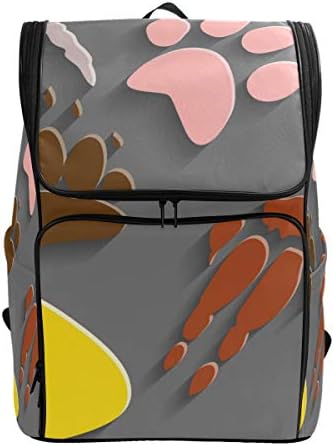 DXG1 Backpack Paws Grey for Women Men Teen Girl Boy Purse Fashion Bag Bookbag Travel College Casual Daypack Preschool Homecoming Back to School Supplies Large Capacity