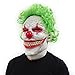 Halloween Clown Mask Scary Vampire Latex Costumes Cosplay Party Decorations Props with Green Hair