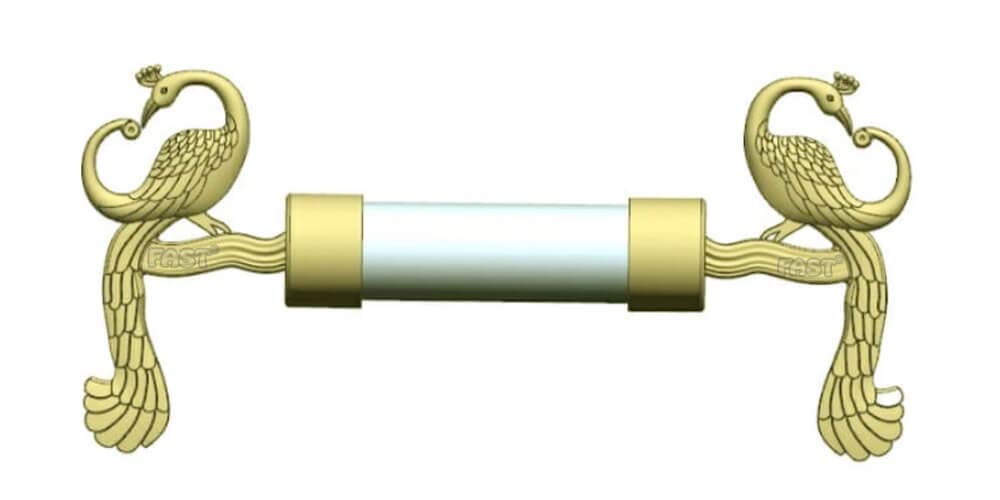 FAST CB02 Beautiful Brass Antique Peacock Curtain Rod Bracket Finials