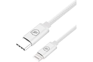 Gshield Cabo de Dados e Carregamento Rápido Symetric em Termoplástico Reforçado 1,5 Metros (Lightning/Tipo C, Branco)