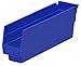 Akro-Mils 30110 Plastic Shelf Bins, Heavy Duty Storage Bins for Garage, Closet, and Drawer Organization, 12-Inch x 3-Inch x 4-Inch, Blue, 24-Pack