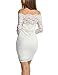 ACEVOG Women's Vintage Off Shoulder Flare Lace Slim Cocktail Pencil Dress White M