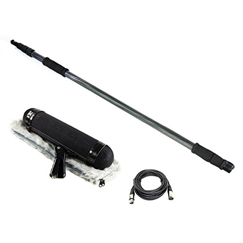 PROAIM 12ft Carbon Fiber Boom Pole with 40cm R Blimp Windscreen (BP12C-BMP40R)