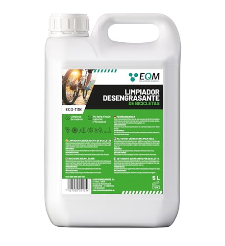 EQM - ECO-111B - Desengrasante Neutro para Bicicleta - 5L - Válido para Cualquier Material (Aluminio, Titanio, Acero, Anodizado, etc.) - Desengrasante de Cadenas