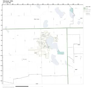 Amazon.com: ZIP Code Wall Map of Winsted, MN ZIP Code Map Not Laminated