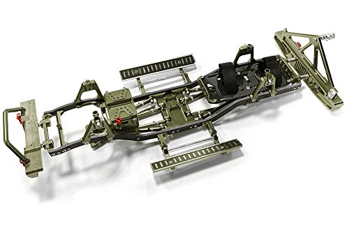 Integy RC Model Hop-ups C26937GUN Composite Ladder Frame Chassis Kit w/Hop-up Combo for SCX-10, Dingo Honcho Jeep