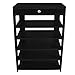 Jerry & Maggie - 5 tier 100% Solid Wood Shoe Rack With 1 Large Top Draw / Shoe Storage Shelves Free Standing Flat Shoe Racks Classic Style - Multi function shelf organizer - Black Wood Tone