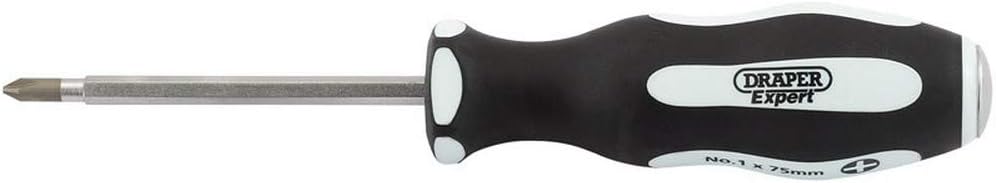 Draper 35210 Pound Thru Plain Slot Soft Grip Screwdriver, 1 x 75 mm, No.1 x 75mm