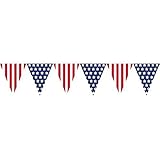 Amscan Amazing Patriotic Pennant Banner, 12, Red/White/Blue (Value 2-Pack)