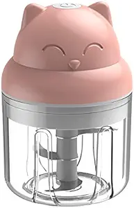 Electric Wireless Chopper Cute 250ML Mini Chopper Small Food Processor For Garlic Vegetable Mincer, Mincing Fruit Salad (250ML Pink)