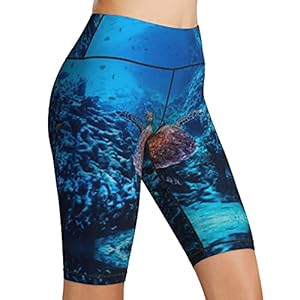 Hoge Taille Yoga Shorts Zeeschildpad Chelonioidea Marine Hawksbill Indo Pacific Dames Fietsshorts Tummy Control Fitness…