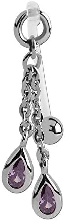 Bioflex VCH Jewellery With Surgical Steel Jewelled Chain - Purple