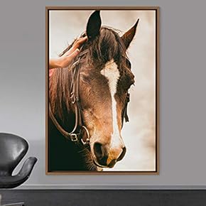 signwin Framed Canvas Wall Art Horse Animals Dramatic...