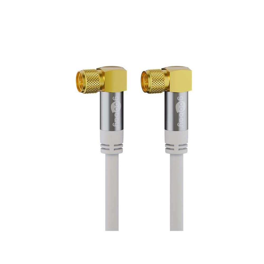 Goobay 70484 SAT Antenna Cable, 135 dB, 4x Shielded, White, 3m Length
