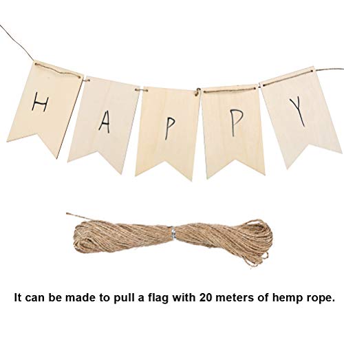 WOWOSS 48 Pack Unfinished Wood Banners, Rustic Decorative Wood Plaque, Hanging Wooden Signs with 48 Pcs 13.7" Jute Rope and 1 Roll 65.6 Ft Jute String for Shop Home Decor, DIY Craft Projects - Thumbnail 5