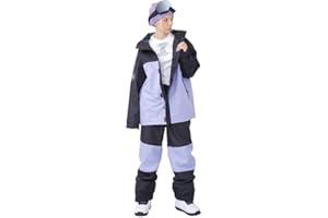 Snowverb Women's and Men's Two Piece Snowsuits Couples Ski Jacket and Pants Set Waterproof Unisex Snowboard Snow Suits