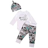 MiyaSudy Newborn Baby Boys Long Sleeve Romper+ Camouflage Pants with Hat Clothes Kids Toddlers