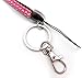 ALL in ONE Rhinestone Lanyard Bling Crystal Necklace with Keyring for Business Id Badge /Card Holders/key/cell Phone (WHITE)