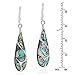AeraVida Vintage Abalone Shell Streak Teardrop .925 Sterling Silver Dangle Earrings | Elegant Abalone Shell Sterling Silver Jewelry for Women