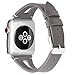 Kaome Leather Band Compatible for Apple Watch Band 40mm 38mm, Slim Elegant Strap, Women Replacement Bands for iWatch Series 5, Series 4, Series 3, Fashionable Feminine Breathable Slit Design-Grey