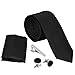 Bundle Monster Mens Skinny Tie Necktie 4pc Set Accessory for Weddings Black
