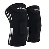 ProFitness Knee Sleeves (One Pair) Knee Support For Joint Pain & Arthritis Pain Relief - Effective Support for Running, Pain Management, Arthritis Pain, Surgery Recovery (Medium, Black/White)