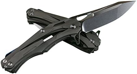 Enkrio Survival Tactical Flipper Knife D2 Stone Wash Blade TC4 Titanium Handle EDC Pocket Folding Knives with Gift Box