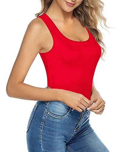MANGOPOP WOMEN’S TANK TOPS BODY SUITS SEXY BACKLESS ROUND NECK SLEEVELESS BODYSUITS FOR WOMEN