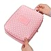 JIARUO Multi-function Makeup Cosmetic Bag Toiletry Travel Kit Organizer (pink dots)