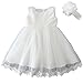 Coozy Baby Girls Dress Infant Princess Christening Baptism Party Birthday Formal Dress (Ivory (Style 3), 3M/0-6months)