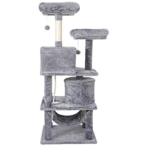 ZENY 57 Inch Cat Tree, Cat Condo Tower with Scratching Posts, Play