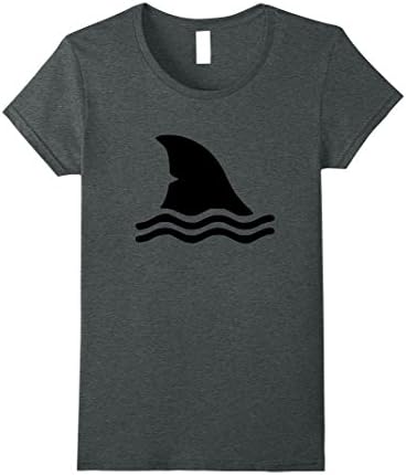 Womens Awesome Shark Fin - T-Shirt - Mens Womens Kids Sizes Large Dark Heather