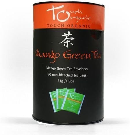 Touch Organic Jumbo Green Tea Canister 30 Bags (Mango Green Tea) New