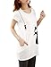 Allegra K Women's Round Neck Short Sleeve Cat Prints Loose Tunic Top S White
