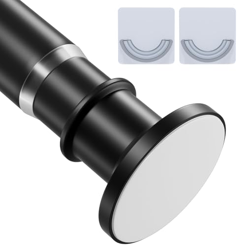 XIQIYY Shower Curtain Rod 28 to 56 Inch Adjustable Tension Shower Rod No-Drilling Black Spring Tension Rod for Bathroom,Rust Resistant Stainless Steel,Heavy-Duty