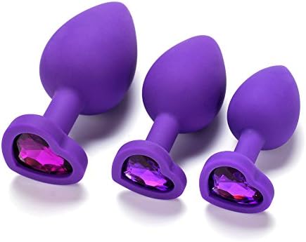 GXSUN 3Pcs/Size Silicone Trainer B'ut.t Pùgs ańus Plúg for Starter Beginner Men Women Couples(Purple-Purple)