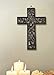 Wooden Wall Hanging French Cross Plaque with Floral Carvings