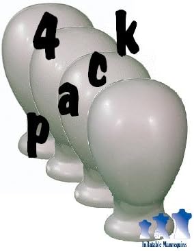 Blank Unisex Head, Styrofoam White; 4-pack