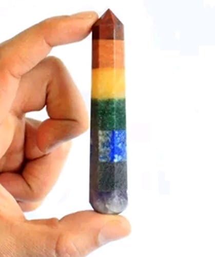 Harmony Gem 7 Chakra Crystal Massage Wand For Natural Healing and Relaxation (7 Chakra)