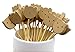 PuTwo Decorative Picks Handmade Bamboo Cake Topper Toothpicks 4.7” Bear Shape in 100ct