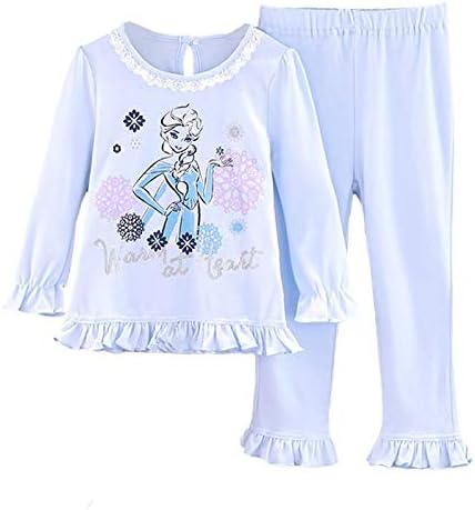 Amazon ディズニー パジャマ アナと雪の女王 Frozen アナ雪2 エルサ アナ 上下セット 寝巻き 部屋着 寝間着 キッズ ルームウェア 長袖 ドレス プリンセス ハロウィン コスプレ 仮装 コスチューム コットン お姫様 子供服 ハロウィン お姫 ロング エルサー110 キッズ